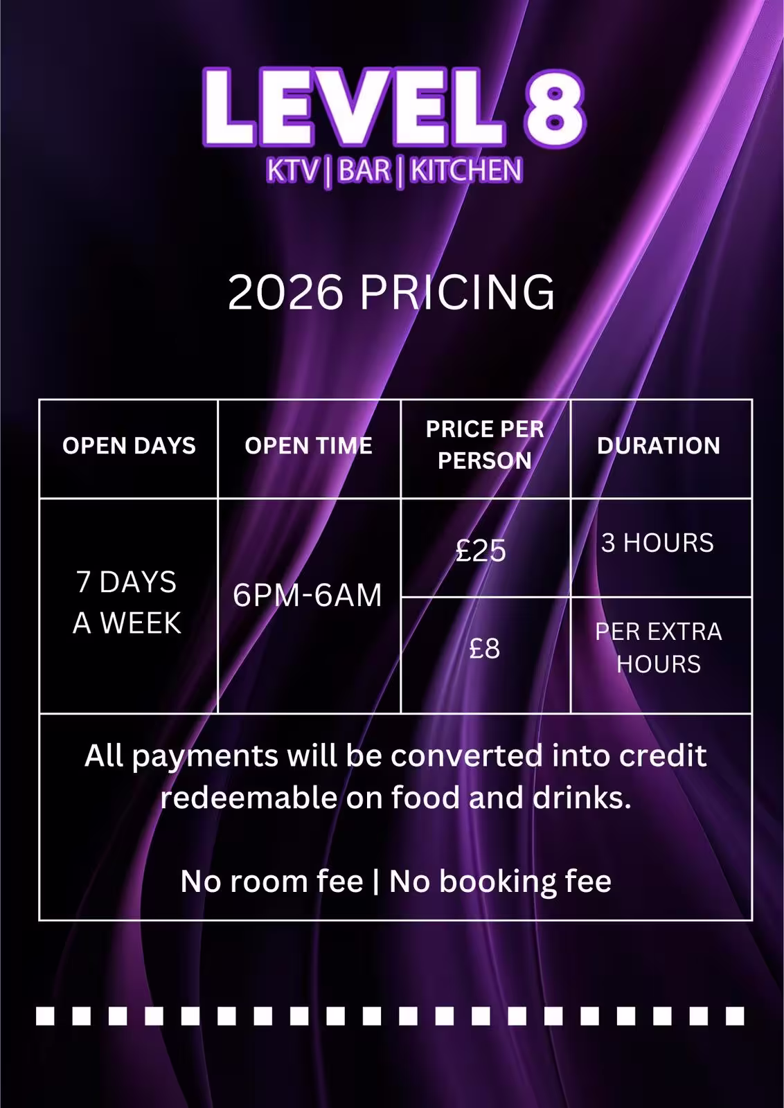 Level 8 KTV 2026 Pricing - Book your private karaoke room in Manchester